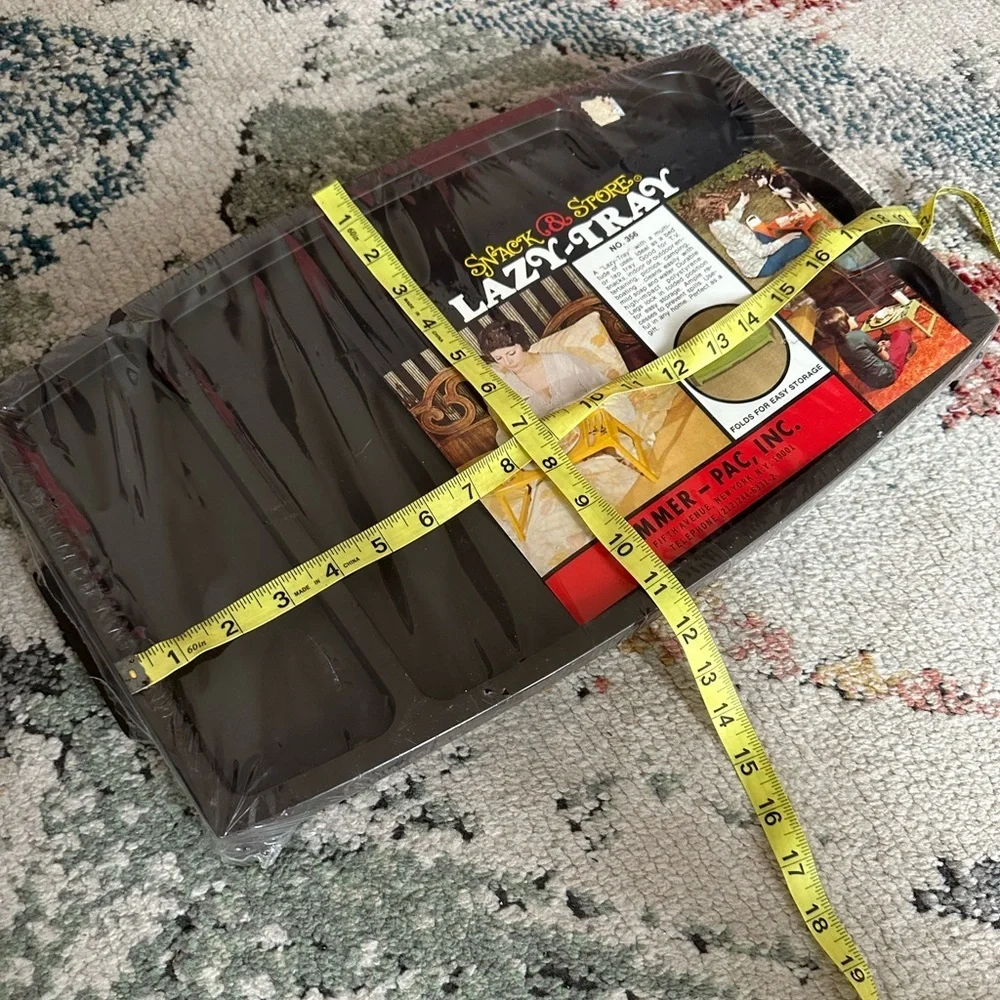 NEW RARE Vintage 60s TV Dinner Tray Hammer Pac Inc Snack & Store Lazy-Tray Brown